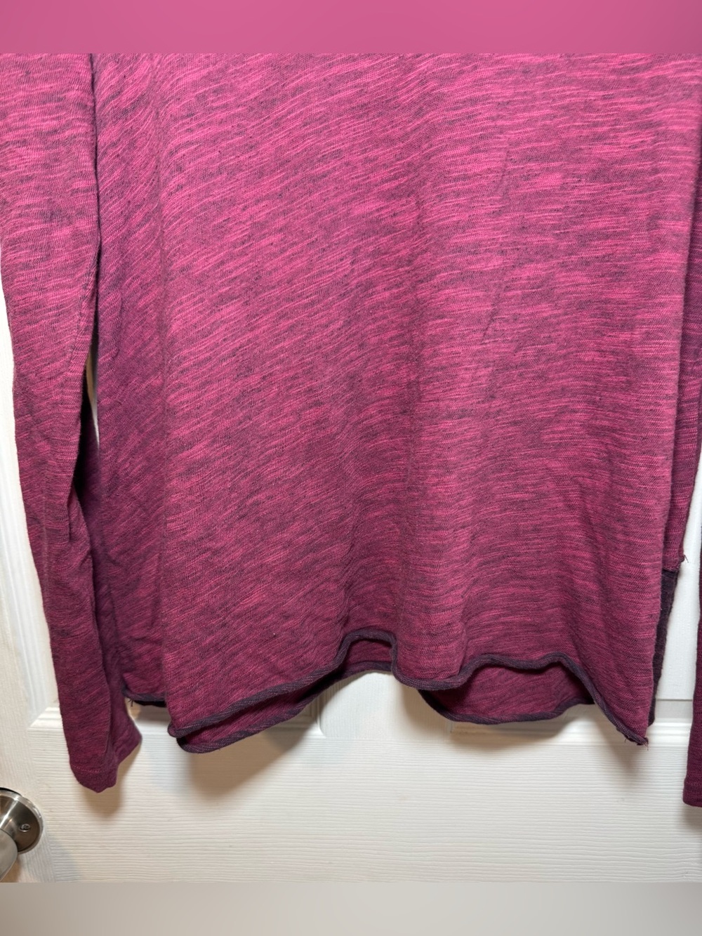 Free People Beach Magenta Cocoon Cowl Neck Long Sleeve Shirt Casual - Picture 7 of 14